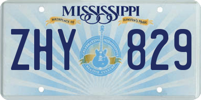 MS license plate ZHY829