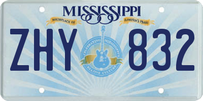 MS license plate ZHY832