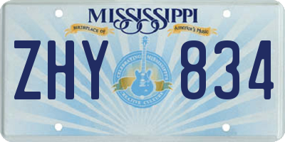 MS license plate ZHY834