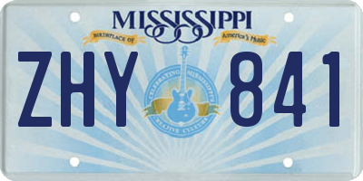 MS license plate ZHY841