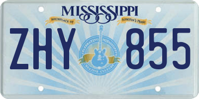 MS license plate ZHY855