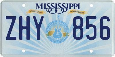 MS license plate ZHY856