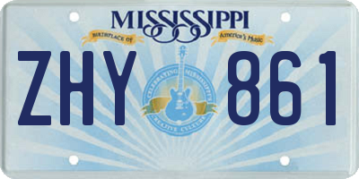 MS license plate ZHY861