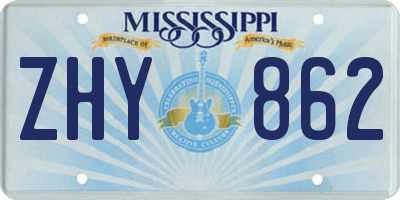 MS license plate ZHY862