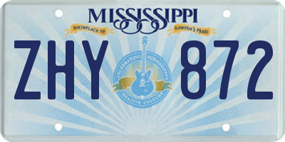 MS license plate ZHY872