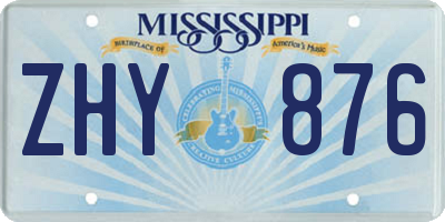 MS license plate ZHY876