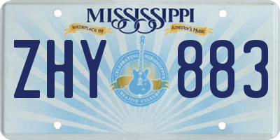MS license plate ZHY883