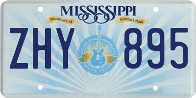 MS license plate ZHY895