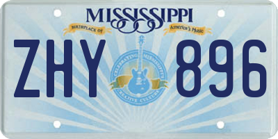 MS license plate ZHY896