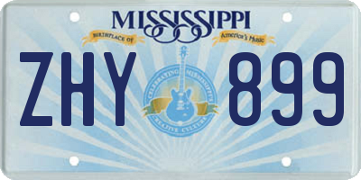 MS license plate ZHY899