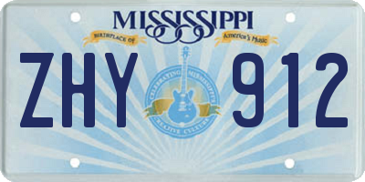 MS license plate ZHY912