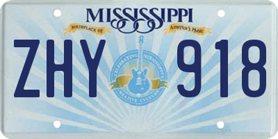 MS license plate ZHY918