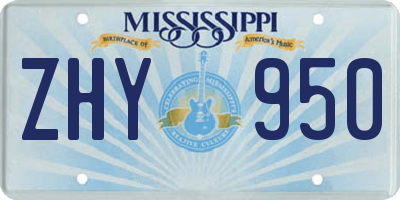 MS license plate ZHY950