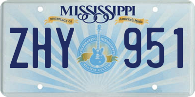 MS license plate ZHY951