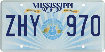 MS license plate ZHY970