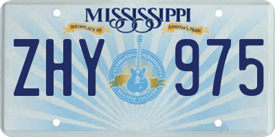MS license plate ZHY975