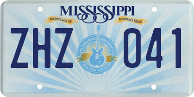 MS license plate ZHZ041
