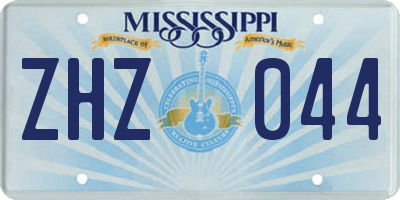 MS license plate ZHZ044