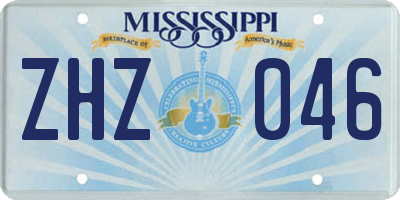 MS license plate ZHZ046