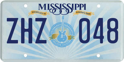 MS license plate ZHZ048