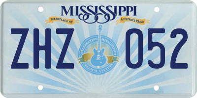 MS license plate ZHZ052
