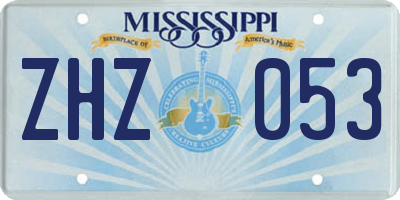MS license plate ZHZ053