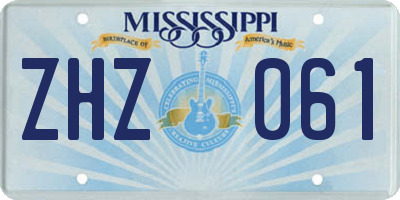 MS license plate ZHZ061