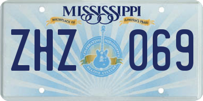 MS license plate ZHZ069