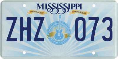 MS license plate ZHZ073