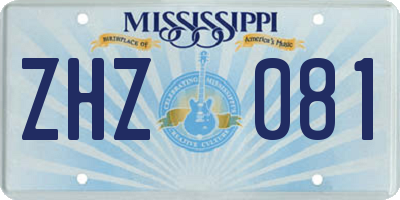 MS license plate ZHZ081