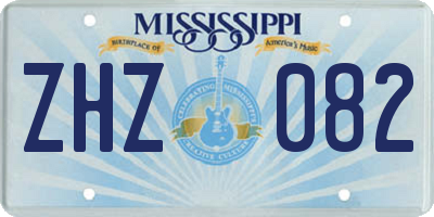 MS license plate ZHZ082