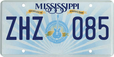 MS license plate ZHZ085