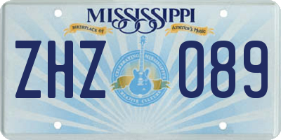 MS license plate ZHZ089