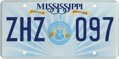 MS license plate ZHZ097