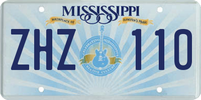 MS license plate ZHZ110