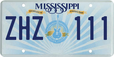 MS license plate ZHZ111