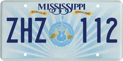 MS license plate ZHZ112
