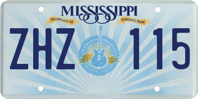 MS license plate ZHZ115