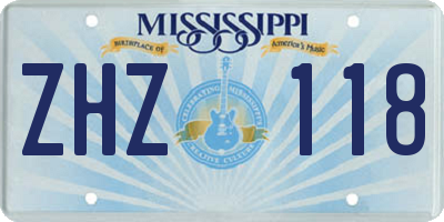 MS license plate ZHZ118