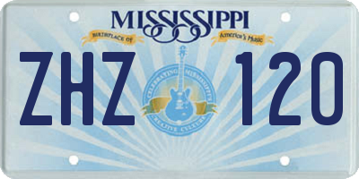 MS license plate ZHZ120