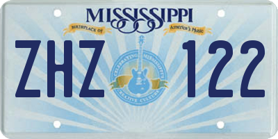MS license plate ZHZ122