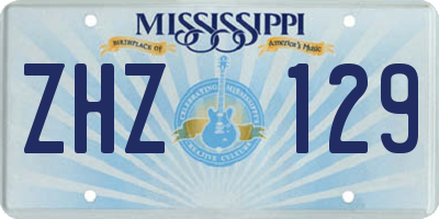 MS license plate ZHZ129