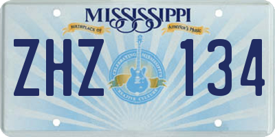 MS license plate ZHZ134