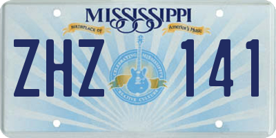 MS license plate ZHZ141