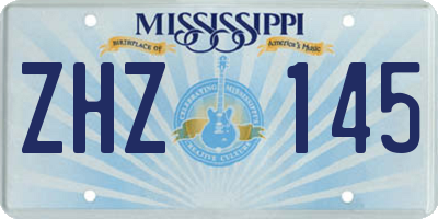 MS license plate ZHZ145