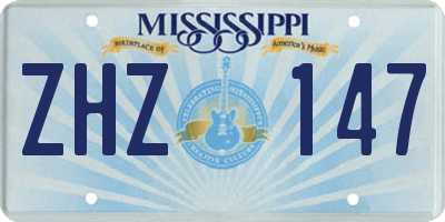 MS license plate ZHZ147