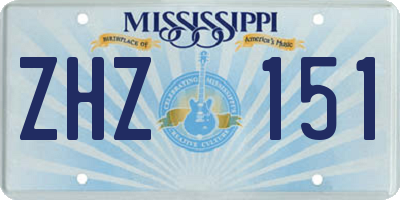 MS license plate ZHZ151