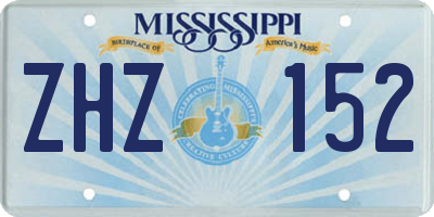 MS license plate ZHZ152