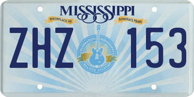 MS license plate ZHZ153
