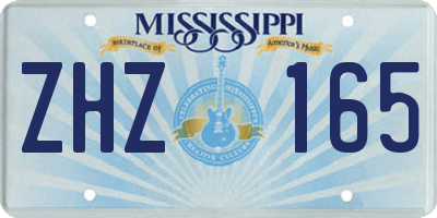 MS license plate ZHZ165